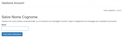 Flup user email changing page