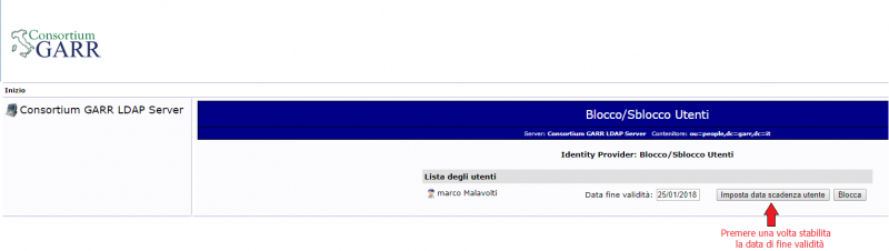 Set the expiration date of the user